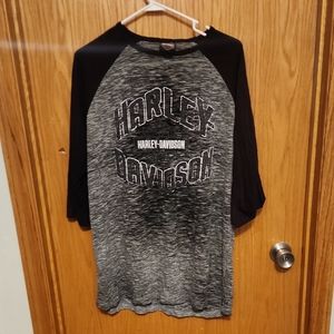 Harley-Davidson Black and Gray Raglan Shirt